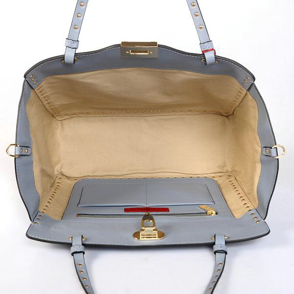 2014 Valentino Garavani rockstud medium tote bag 1917 grey - Click Image to Close